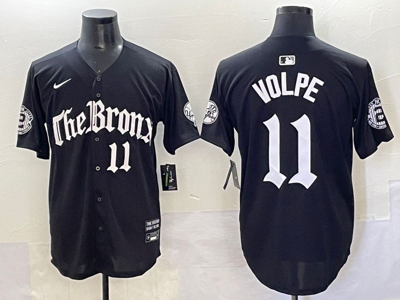 Men 2025 New York Yankees #11 Volpe Black Five generations Joint Name Nike MLB Jersey style 6